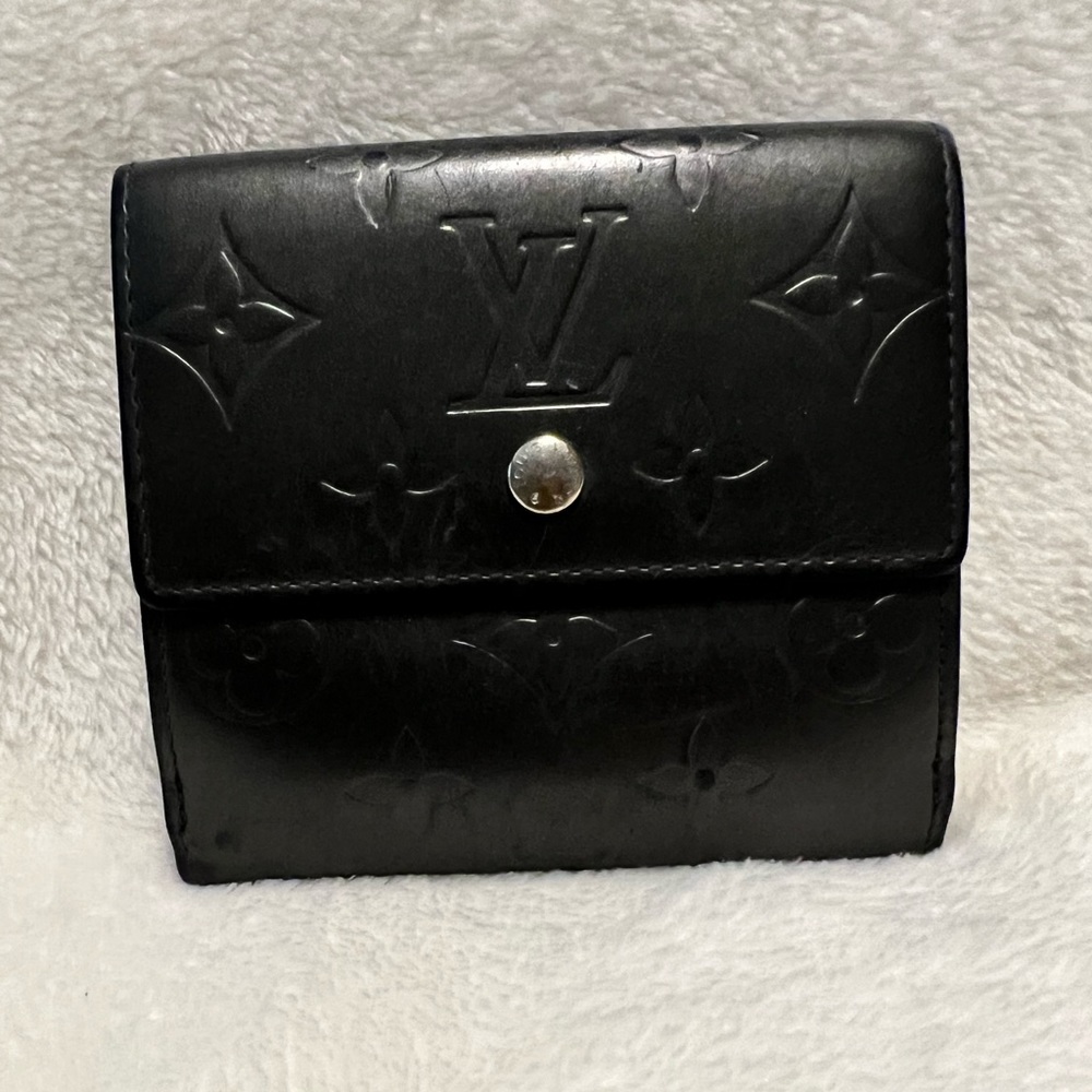 Black Louis Vuitton , patent leather wallet. Trifold style..
